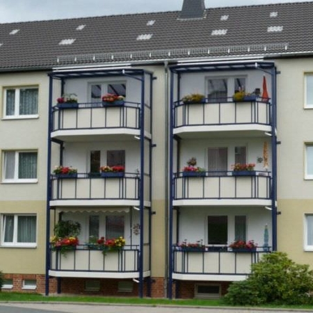 Balkonanlage in Blau