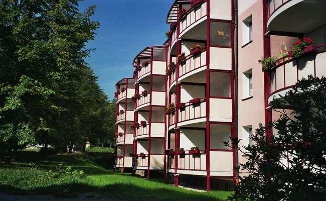 Balkonanlage mit Rundung